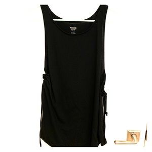Black tank top with tie sides